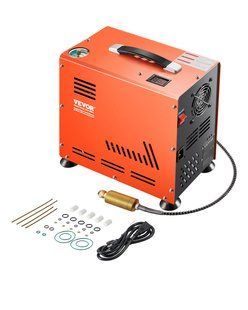 Воздушный компрессор VEVOR PCP, двухцилиндровый компрессор PCP мощностью 800 Вт для пневматического оружия PCP, 310 бар/30 МПа, со встроенным вентилятором и системой охлаждения, функцией автоматической остановки | Безмасляный компрессор для пейнтбола, 0320-QQGYCQJJH800WLZFVV2 фото