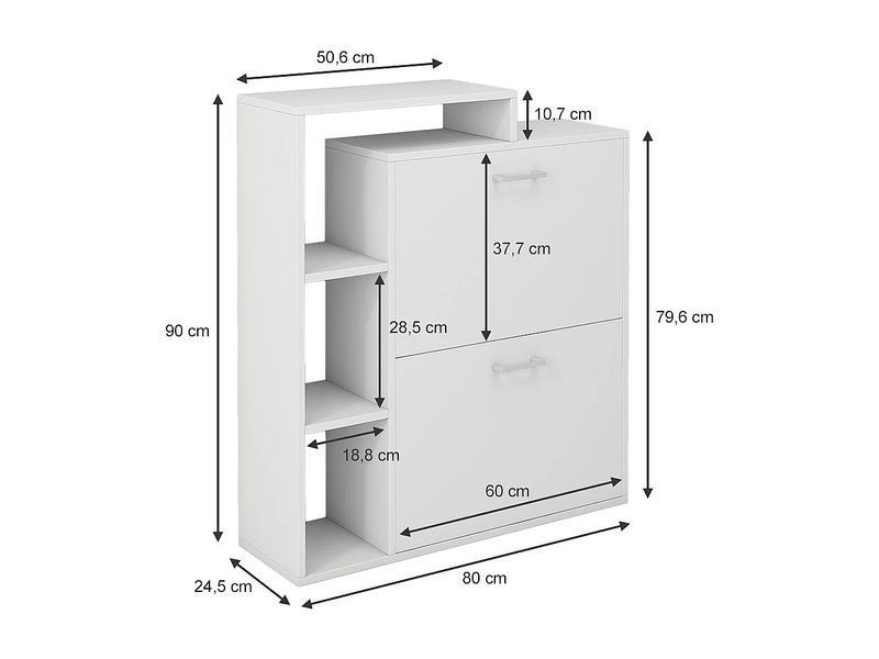 Тележка для обуви белая 80x24.5x90 tobias 4779133-0006018 фото