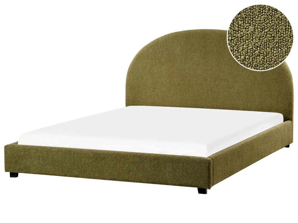 Ліжко Boucle VAUCLUSE 160 x 200 см (EU King Size) Оливково-зелене 331397-613892 фото