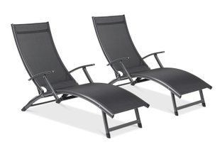 Комплект садових шезлонгів RELAX Black з алюмінію, 2 шт. 002383-9990191 фото