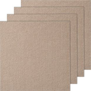 Килимові плитки VEVOR DIY, 457 x 457 мм, самоклеючі, м'які, з підкладкою, для спальні та вітальні (упаковка з 10 штук, світло-коричневі). 12790-ZZFKDT1818QZRKCG3V0 фото
