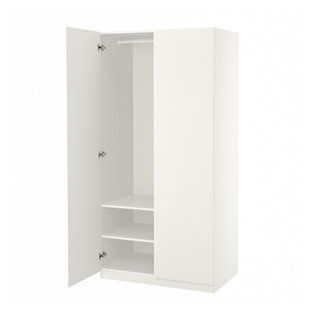ІКЕА PAX ПАКС / FORSAND ФОРСАНД, 495.006.52 Гардероб, білий, білий, 100x60x201 см 495.006.52 фото