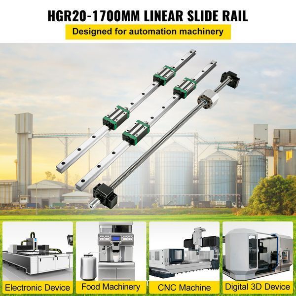 VEVOR 2 шт. Линейная направляющая HGR20-1700 мм + комплект шариковых винтов RM1605-1700 мм 0329-ZXDGTZHGR20-17001V0 фото