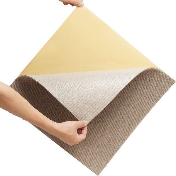 Килимові плитки VEVOR DIY, 457 x 457 мм, самоклеючі, м'які, з підкладкою, для спальні та вітальні (упаковка з 10 штук, світло-коричневі). 12790-ZZFKDT1818QZRKCG3V0 фото