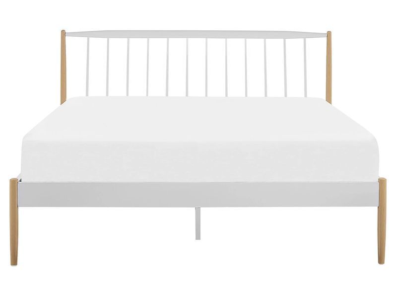 Ліжко металеве MAURS 160 x 200 см (EU King Size) Біле 257300-216864 фото