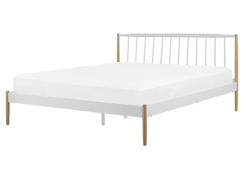 Ліжко металеве MAURS 160 x 200 см (EU King Size) Біле 257300-216864 фото
