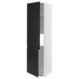 ІКЕА METOD МЕТОД, 794.939.09 Sza wys n lod, zam 2drz, білий, Uppl&ouml;v матовий антрацит, 60x60x220 см 794.939.09 фото