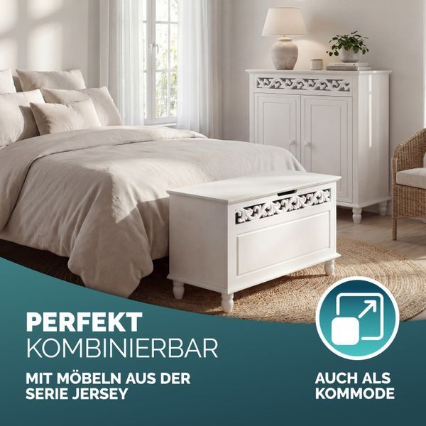 Деревянный сундук Jersey White 80x40x48 см 080899-102565 фото
