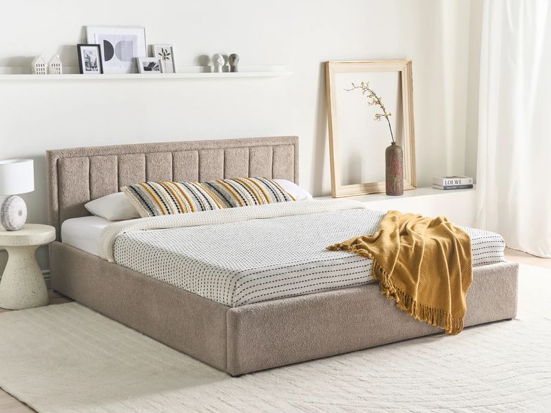 Ліжко Пух Букле MONTLAUR 180 х 200 см (EU Super King) Taupe 321450-588250 фото