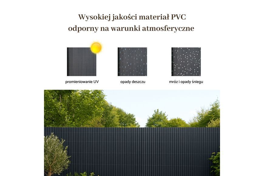 ПВХ килимок для огорожі 2 x 25 м коричневий 597124-2220457 фото