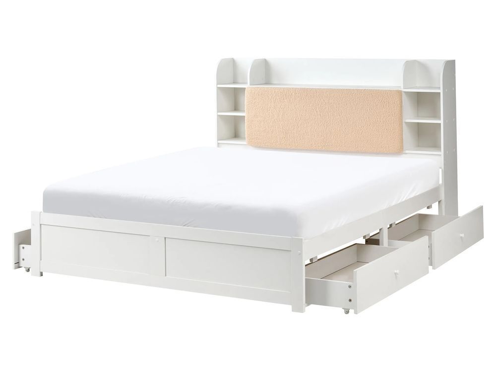 Ліжко з шухлядами для зберігання BIZOU 160 x 200 см (EU King Size) Біле 347657-686220 фото