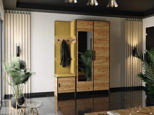 ROJ 13 Шафа для одягу, дуб, золотий + жовтий 4896270-0057640 фото
