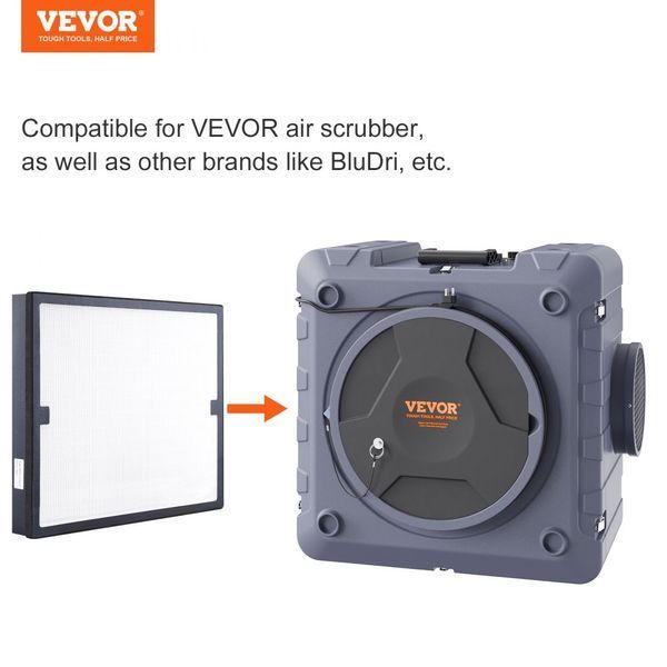 HEPA-фільтр для повітря VEVOR, змінний фільтр 16 x 19 дюймів, високоефективний фільтр 3-го рівня, сумісний з очищувачами повітря BlueDri та VEVOR, очищувачами повітря, обладнанням для відновлення після затоплення. 8999-GLQJZHEPA1483MR3EV0 фото
