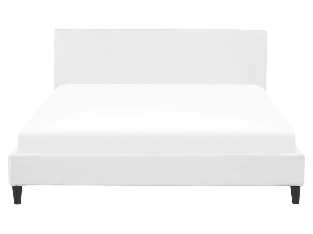 Ліжко оксамитове FITOU 160 x 200 см (EU King Size) Біле 271925-224496 фото