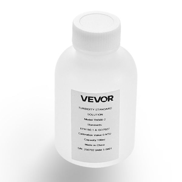 Калибровочный раствор для мутности VEVOR 0 NTU 100 мл, стандартный раствор для заправки мутномеров, нулевой дрейф для стабильной концентрации, готов к использованию, подходит для белого/красного света. 8500-ZXLZDS00NTUPVRS46001V0 фото