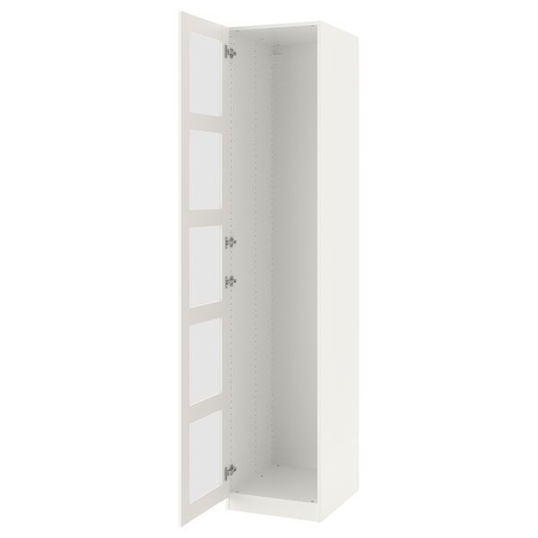 ІКЕА PAX ПАКС, 999.046.03 Шафа та двері, білий, Матове скло Bergsbo, 50x60x236 см 999.046.03 фото