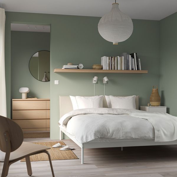ИКЕА Каркас кровати KLEPPSTAD КЛЕППСТАД, 104.926.72 Каркас кровати, белый, Виссл бежевый, 160x200 см 104.926.72 фото
