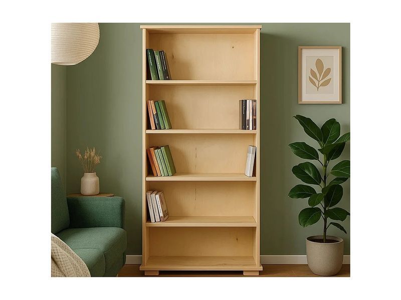 Деревянный книжный шкаф Modern II размером 177x82 см с полками, цвет сосны. 4027745-0006760 фото