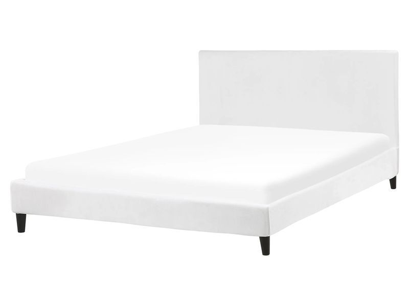 Ліжко оксамитове FITOU 160 x 200 см (EU King Size) Біле 271925-224496 фото