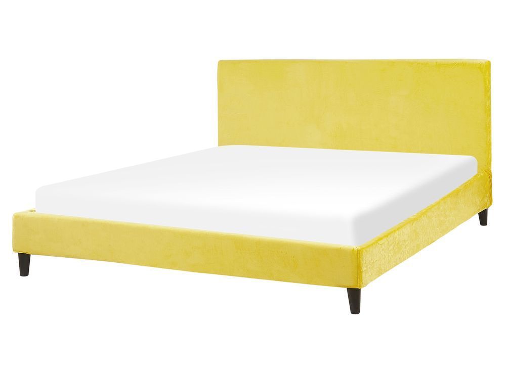 Ліжко оксамитове FITOU 160 x 200 см (EU King Size) Жовте 271924-224506 фото