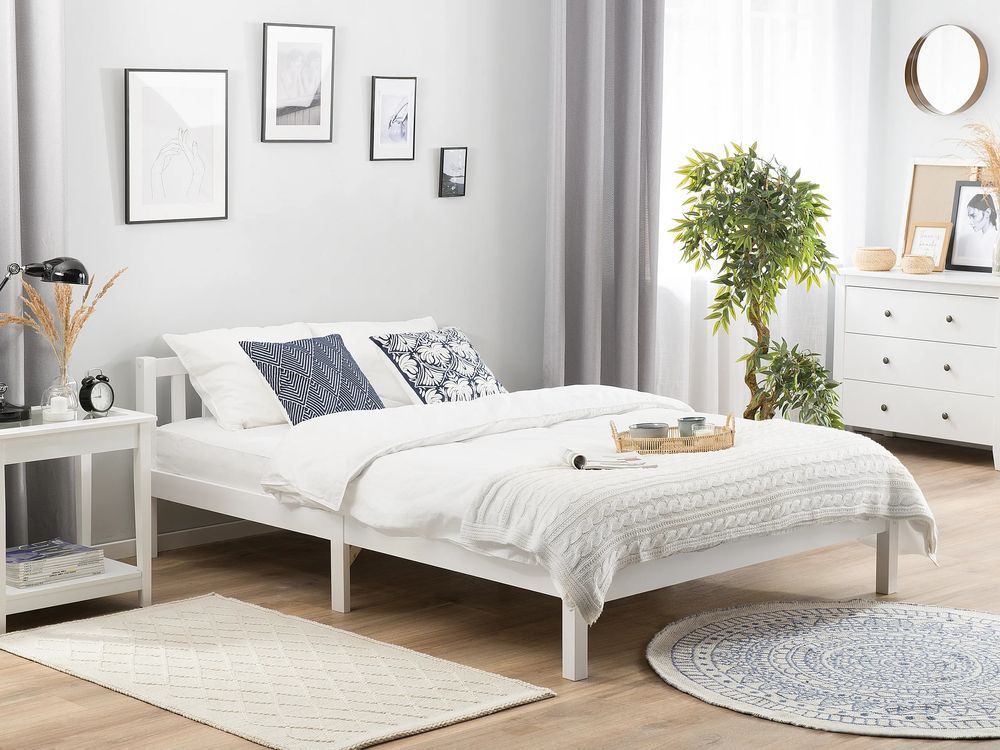 Ліжко з сосни FLORAC 160 x 200 см (EU King Size) Біле 305669-167710 фото