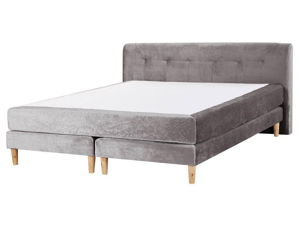 Диван-ліжко оксамит MARQUISE 160 x 200 см (розмір EU King) сірий 232650-249924 фото