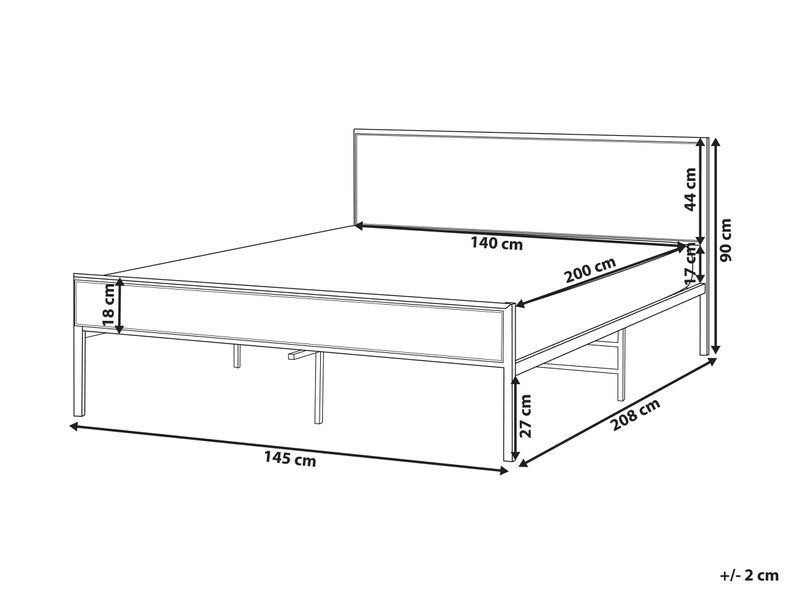Ліжко PE ротанг AVANTON 140 x 200 см (EU Double) Чорне 322900-611287 фото