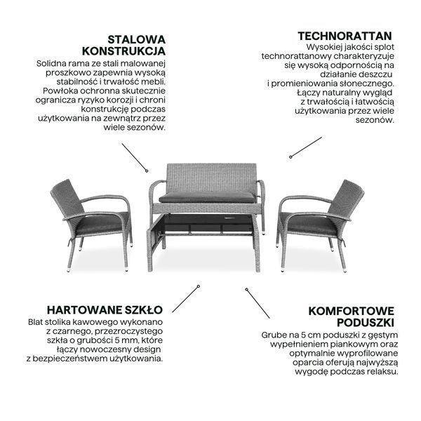 Комплект мягкой мебели SAN MARINO из серого технораттана - Bj&oslash;rkka 008109-9991896 фото