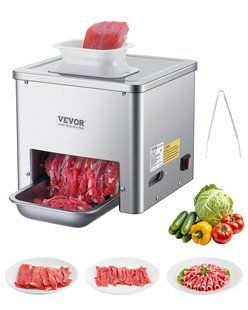 Слайсер для мяса VEVOR мощностью 550 Вт, производительностью 159 кг/ч, промышленного назначения, изготовлен из нержавеющей стали (толщина 3,5 мм), электрический слайсер для продуктов питания, предназначенный для ресторанов и супермаркетов. 2986-TSBXGQPJYSBXZDJ9FV2 фото