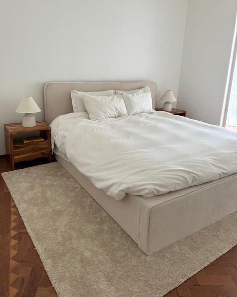Ліжко Corduroy VALONGNES 180 x 200 см (EU Super King) Світло-бежева 332878-411247 фото