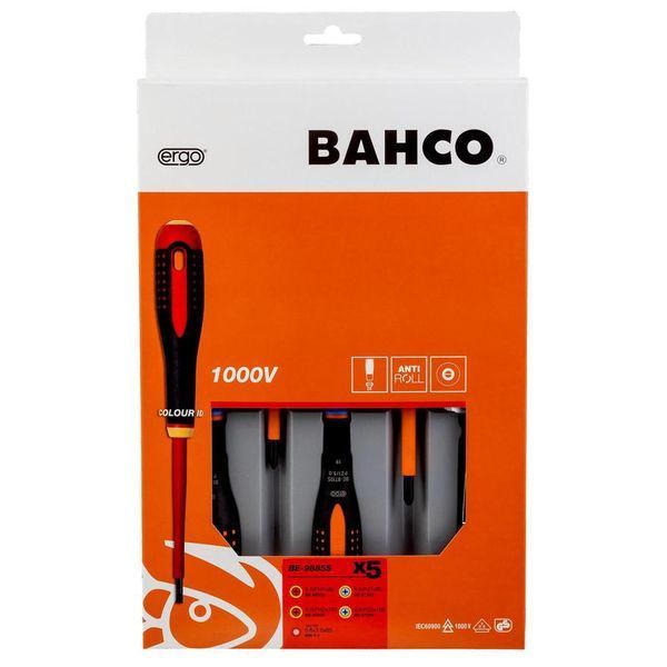 Набор отверток Bahco ERGO, 5-компонентный набор бит BE-9885S alw-5320 фото