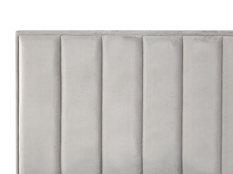 Оксамитовий пуф-ліжко SEZANNE 160 x 200 см (розмір EU King) світло-сірий 291536-245731 фото