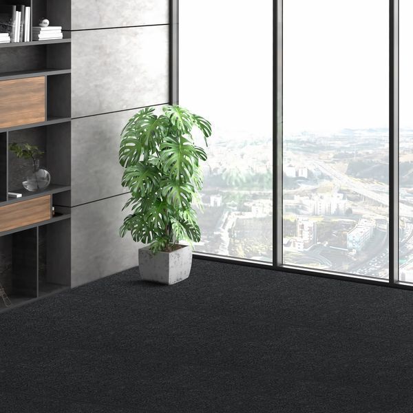 Килимові плитки VEVOR DIY, 24 x 24 дюйми, самоклеючі, м'які, з підкладкою, для спальні та вітальні (упаковка з 15 штук, чорні) 10486-ZZFKDT2424YCT8PQDV0 фото