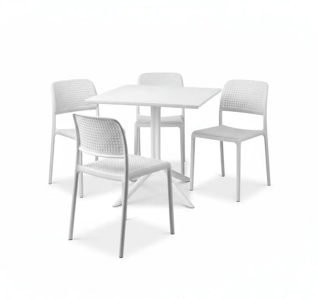 Столовий набір Nardi BORA BISTROT/CLIP 4+1 Bianco 008149-9990950 фото