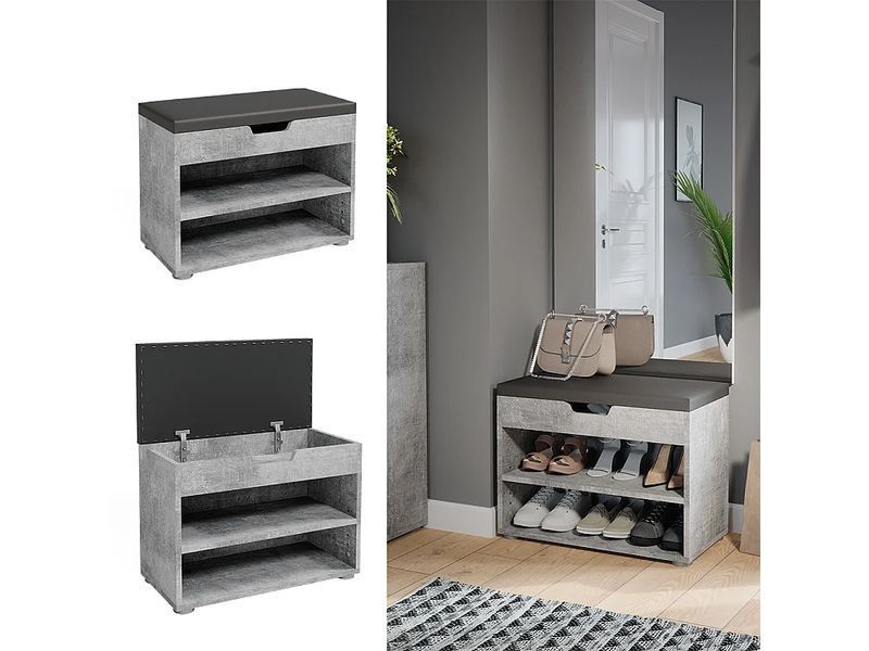 Бетонная скамейка для обуви 60x30x45 см. 4779115-0057947 фото