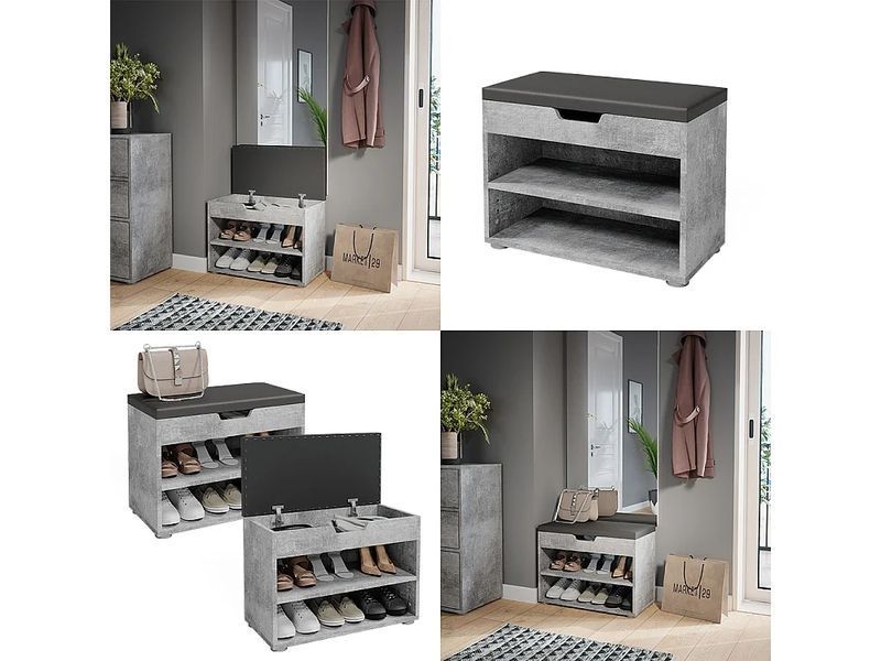 Бетонная скамейка для обуви 60x30x45 см. 4779115-0057947 фото