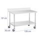 Стол из нержавеющей стали на колесах - ПРЕМИУМ - 70 x 120 см - 158 кг - обод - Royal Catering 10012811-ex-0512 фото 5