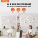 Пробковая доска VEVOR 48"x36" белого цвета с льняной поверхностью - стильная настенная доска для объявлений для дома, школы, офиса - элегантная и функциональная доска для объявлений 11236-RMB48X36WBSMBDAIDV0 фото 2