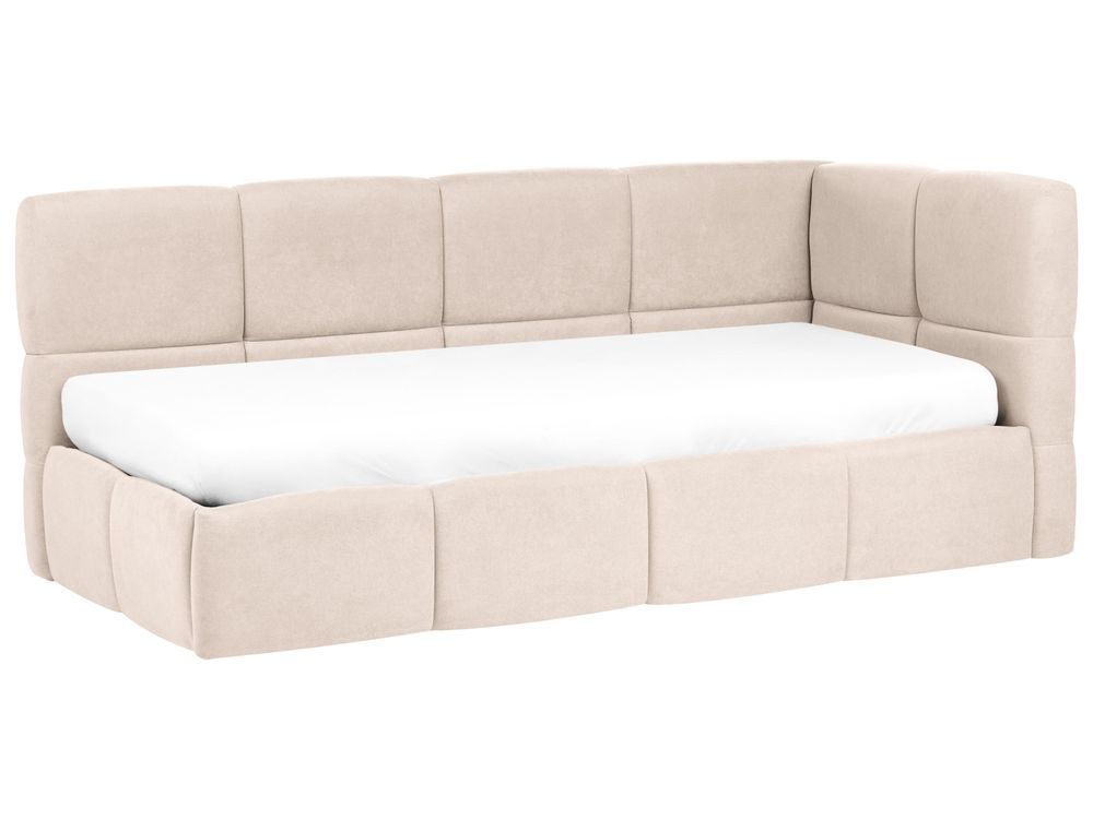 Кушетка JACOU 90 x 200 см (односпальная, стандарт ЕС) с ящиком для хранения, правая сторона, светло-бежевый цвет. 376271-820208 фото