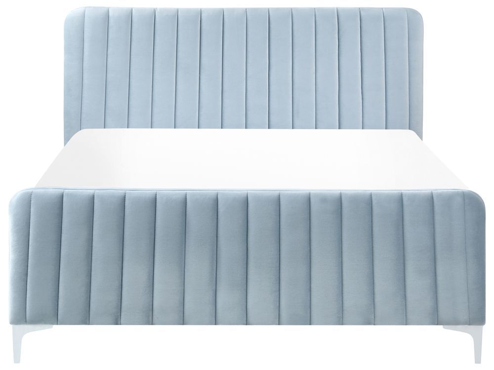 Ліжко оксамитове LUNAN 140 x 200 см (EU Double) світло-блакитне 328516-632683 фото