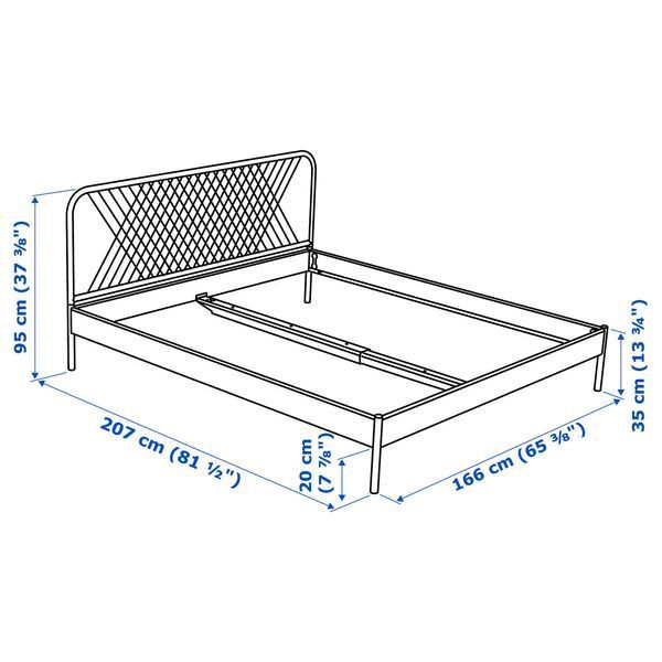 ИКЕА Каркас кровати NESTTUN НЕСТТУН, 791.580.21 Каркас кровати, белый, Лурой, 160x200 см 791.580.21 фото