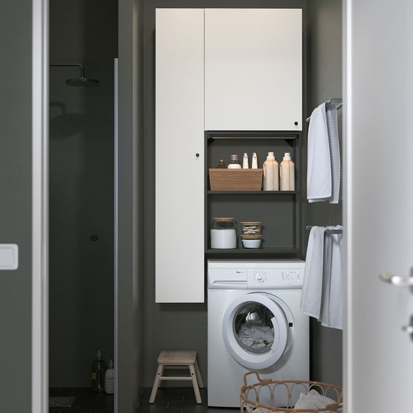 ИКЕА Стелаж ENHET, 895.479.64 Стелаж, антрацит, белый, 90x32x180 см 895.479.64 фото