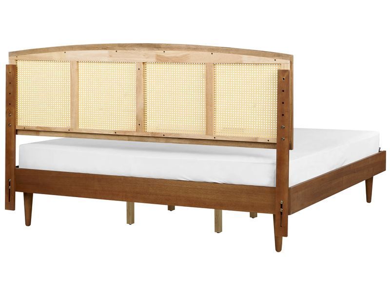 Ліжко з ротангу VARZY з LED-підсвічуванням 180 x 200 см (EU Super King) Коричневий 303483-447650 фото