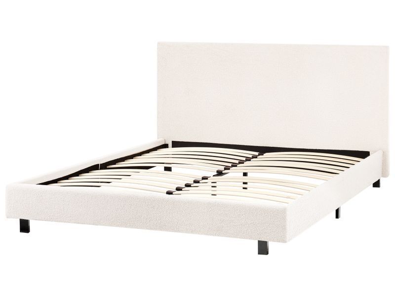 Ліжко букле ALBI 140 x 200 см (EU Double) кремово-білого кольору 324201-615642 фото