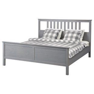 ІКЕА HEMNES ХЕМНЕС, 692.471.84 Каркас ліжка, пофарбований у сірий колір., Лейрсунн, 140x200 см 692.471.84 фото