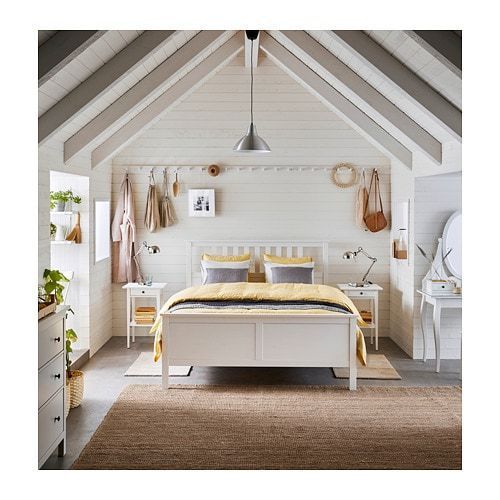 ІКЕА HEMNES ХЕМНЕС, 290.022.68 Каркас ліжка, біла пляма, ЛУРОЙ, 140x200 см 290.022.68 фото