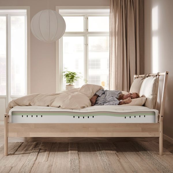 ІКЕА &Aring;KREHAMN, 604.816.47 Пінопластовий матрац, важко, білий, 160x200 см 604.816.47 фото