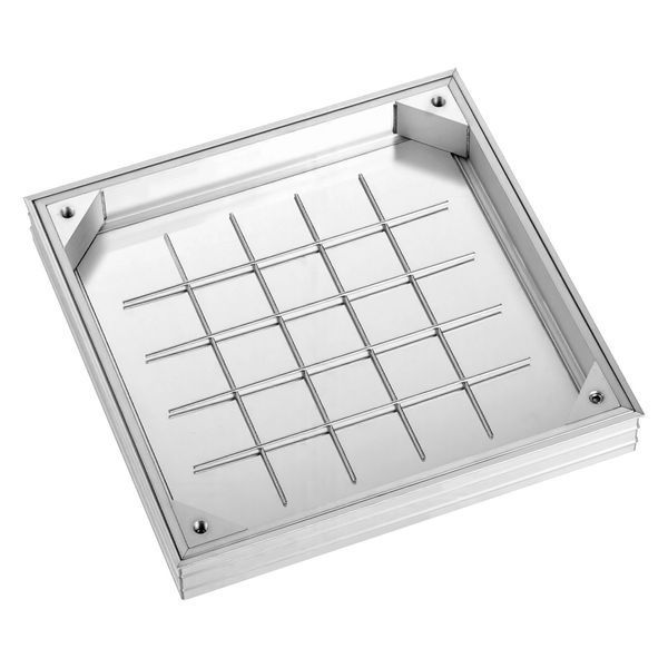 Крышка люка VEVOR с рамой 40 x 40 см, невидимая крышка люка, мощеная крышка септика из алюминиевого сплава для интегрированного дренажного канала на садовых дорожках и террасах. 8558-JGJKJQRSJGJKM6ZMG001V0 фото