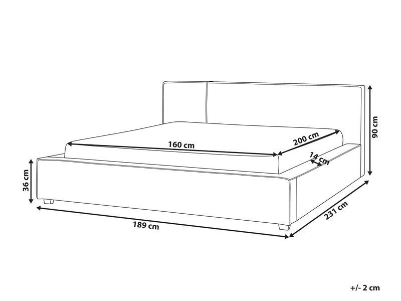 Ліжко букле MIRANDE 160 x 200 см (EU King Size) кольору кремово-білого 314652-565874 фото
