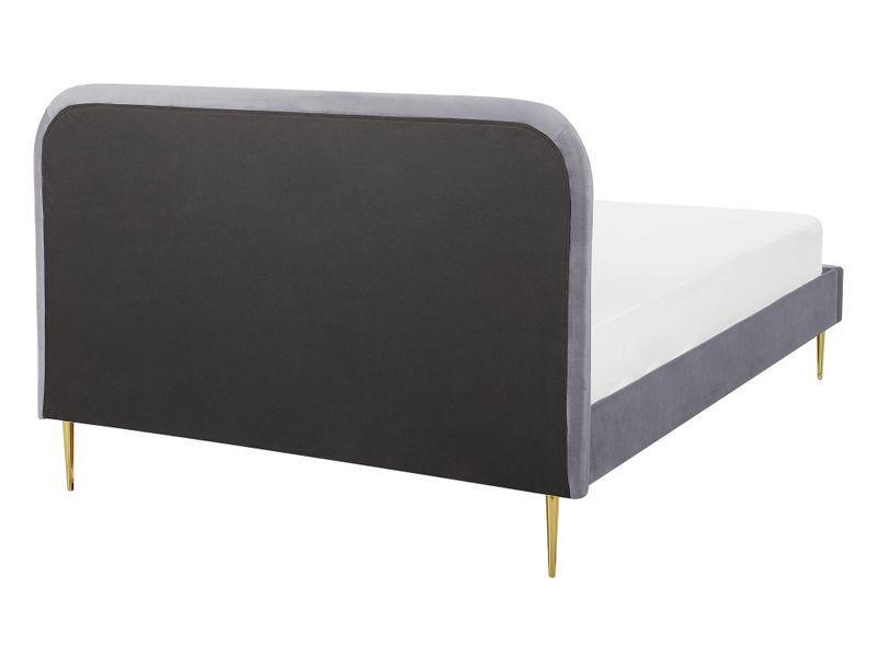 Ліжко оксамитове FLAYAT 140 x 200 см (EU Double) сірого кольору 299239-191784 фото